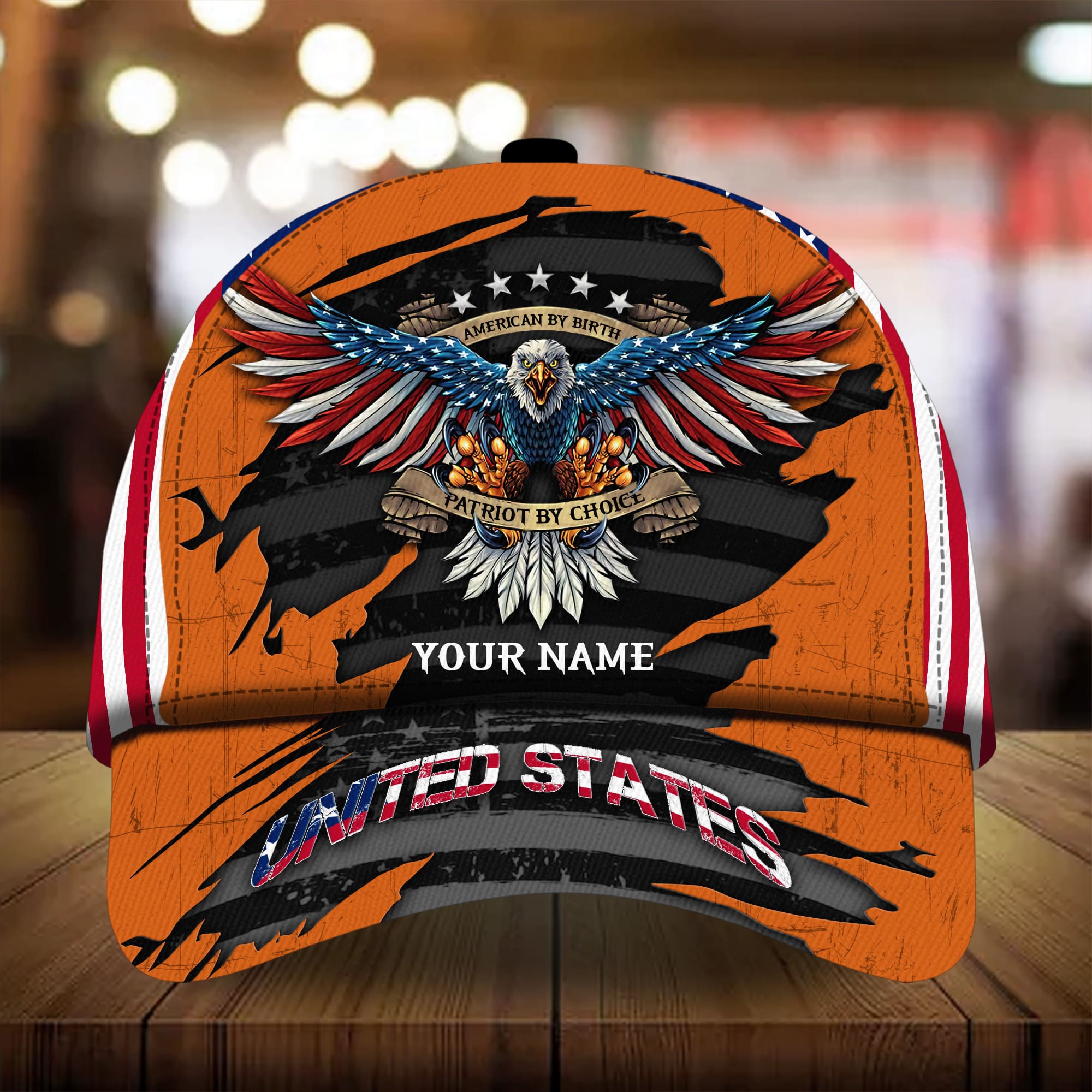 Premium United States Eagle 3D Cap Patriot By Choice Multicolor Personalized