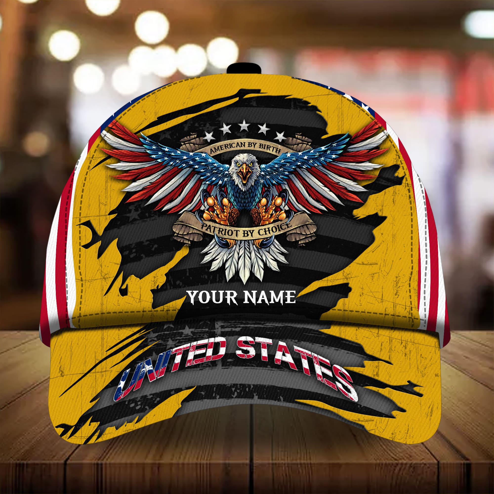 Premium United States Eagle 3D Cap Patriot By Choice Multicolor Personalized