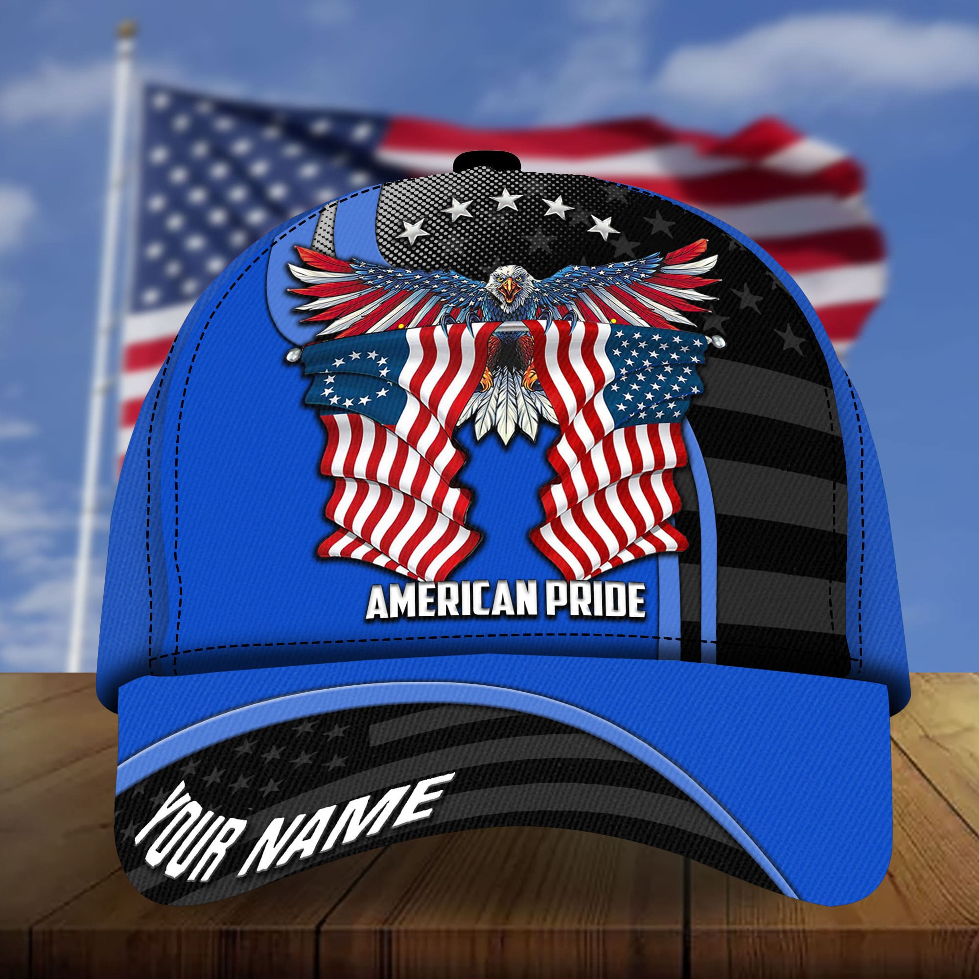 Premium Patriotic Eagle 3D Cap American Pride Multicolor Personalized