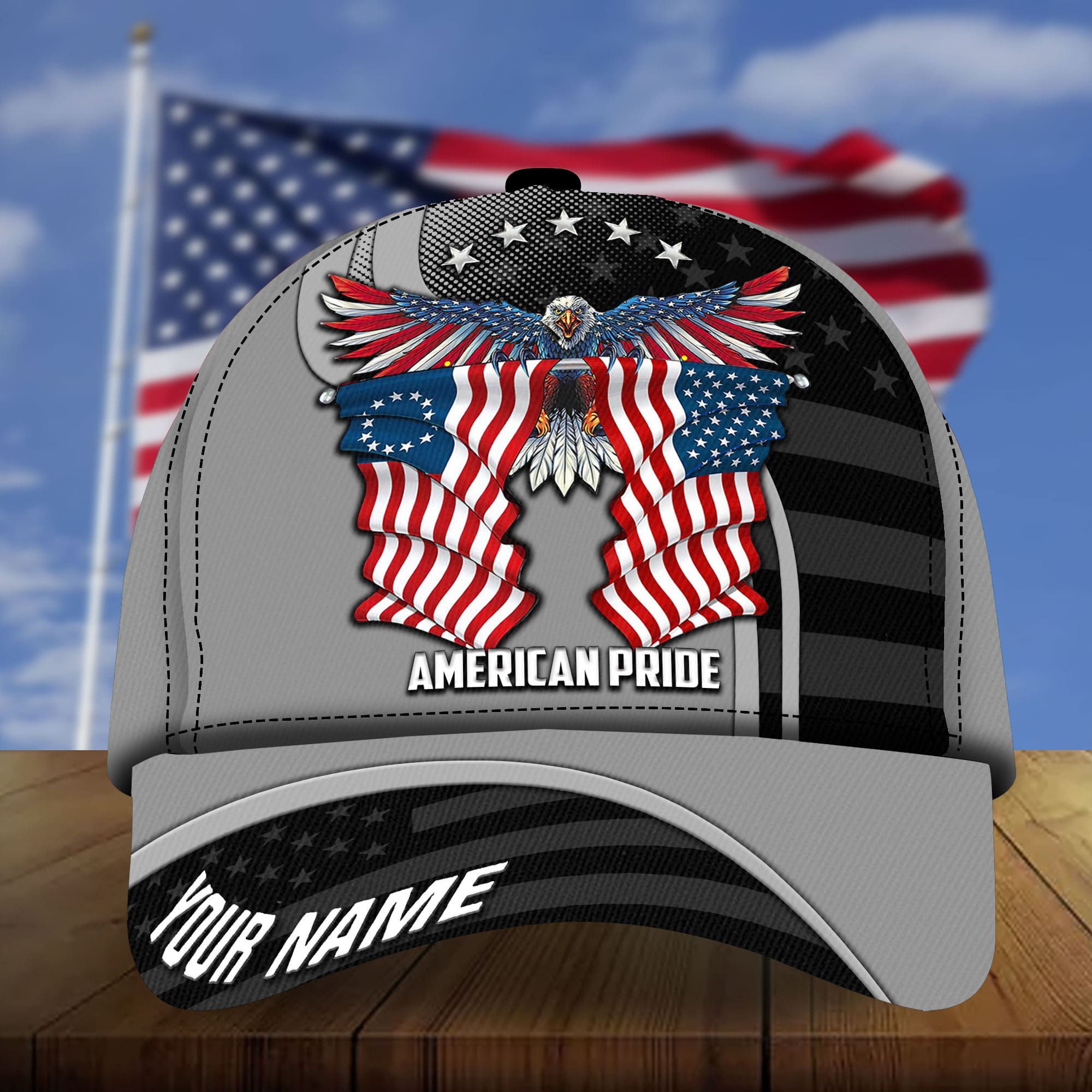 Premium Patriotic Eagle 3D Cap American Pride Multicolor Personalized