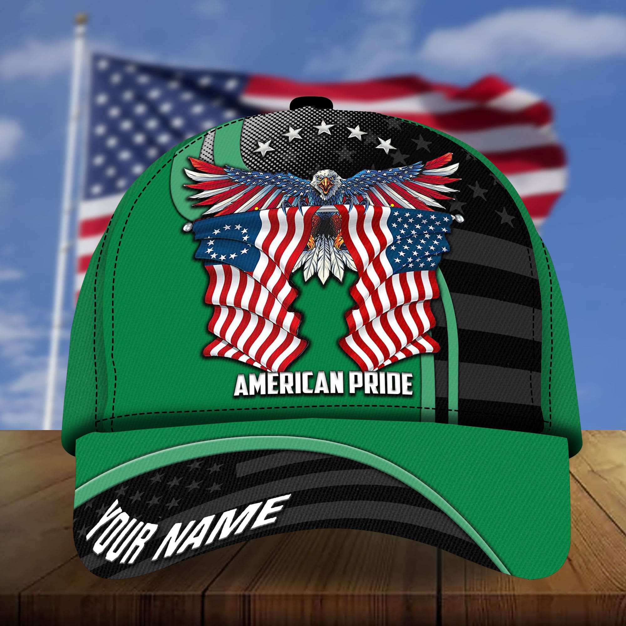 Premium Patriotic Eagle 3D Cap American Pride Multicolor Personalized