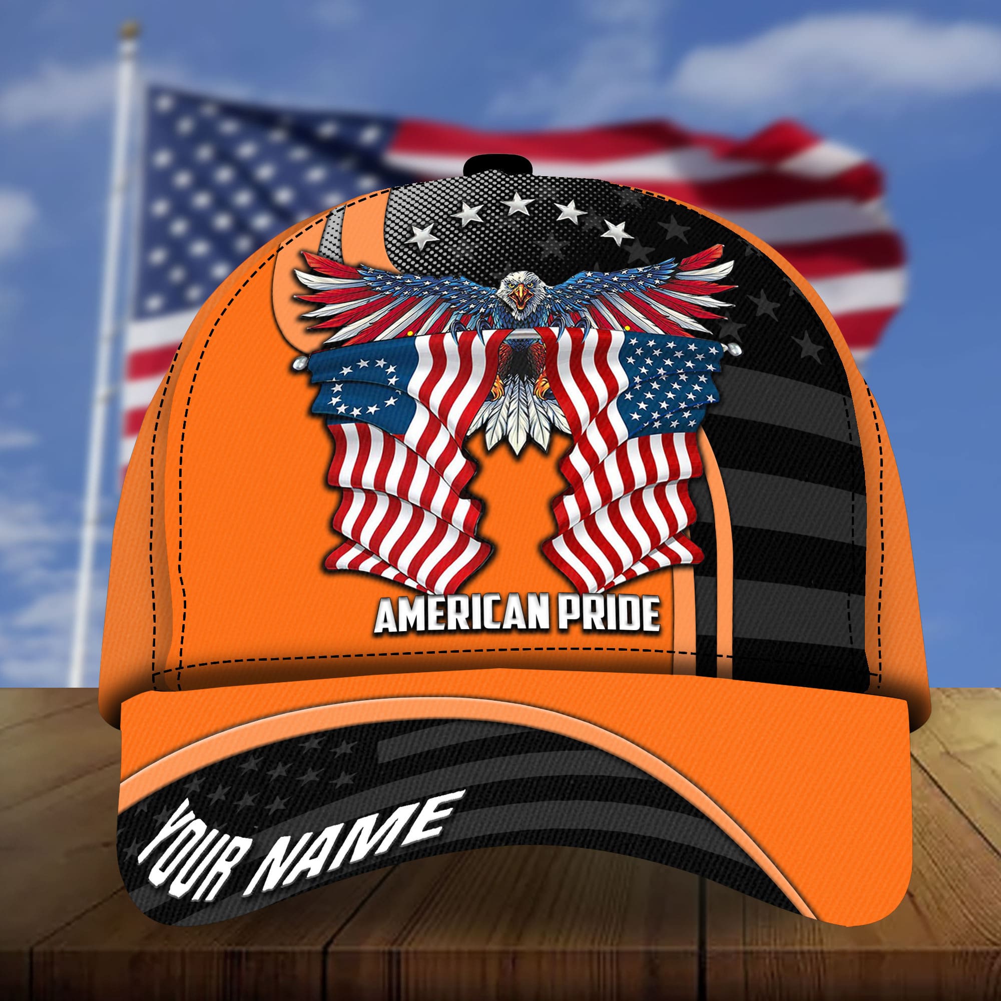 Premium Patriotic Eagle 3D Cap American Pride Multicolor Personalized