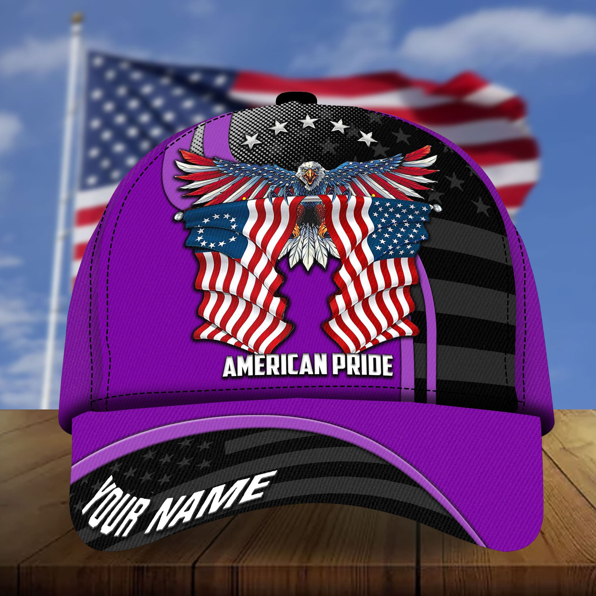 Premium Patriotic Eagle 3D Cap American Pride Multicolor Personalized