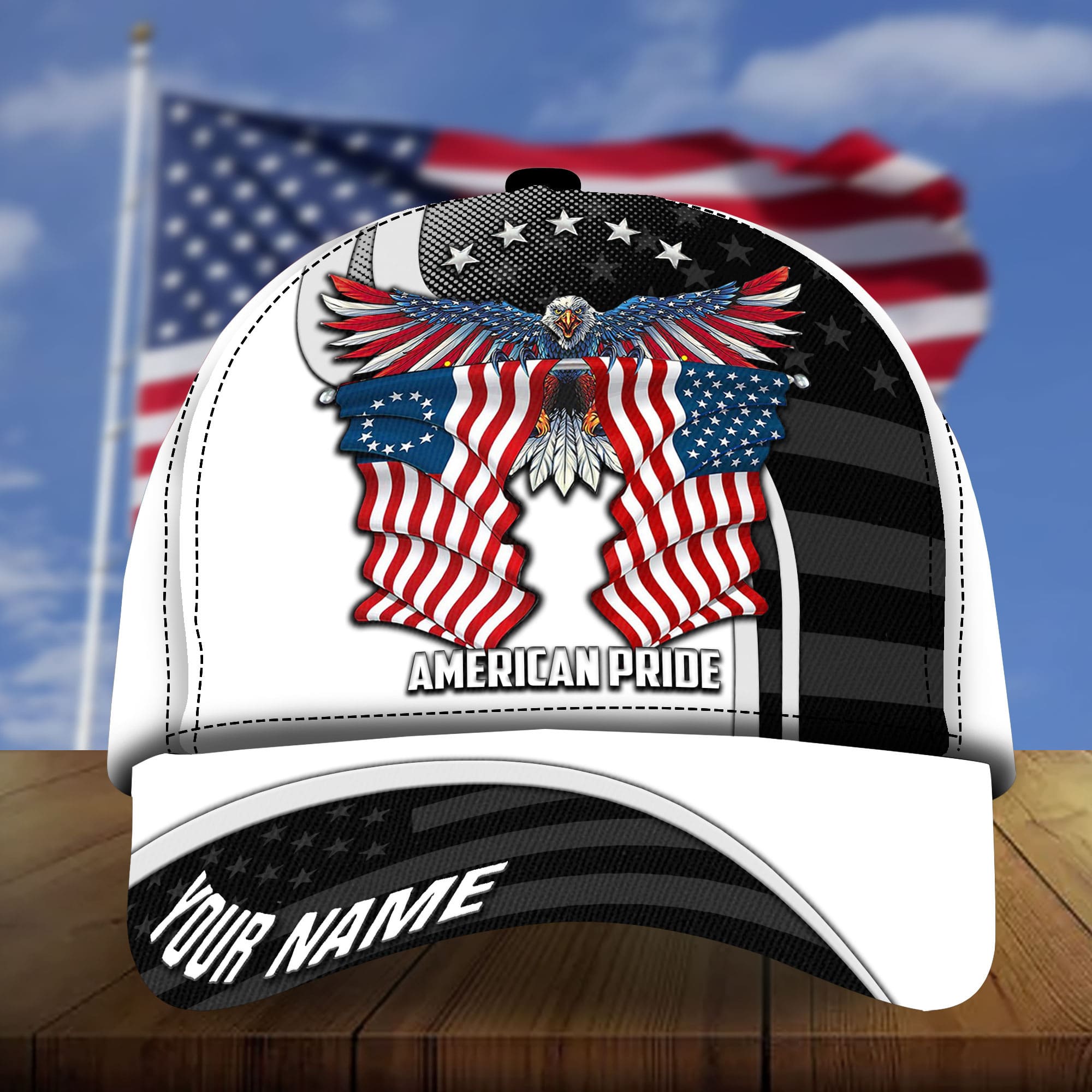 Premium Patriotic Eagle 3D Cap American Pride Multicolor Personalized