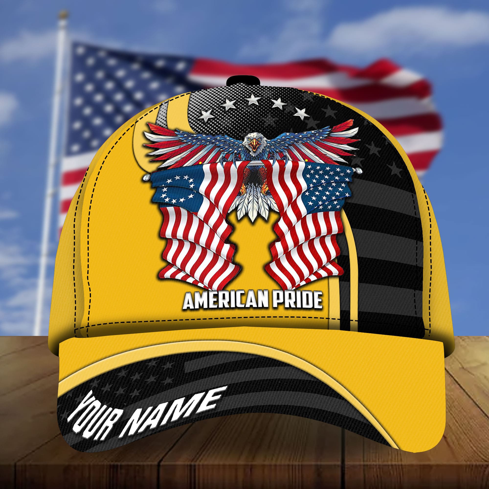 Premium Patriotic Eagle 3D Cap American Pride Multicolor Personalized