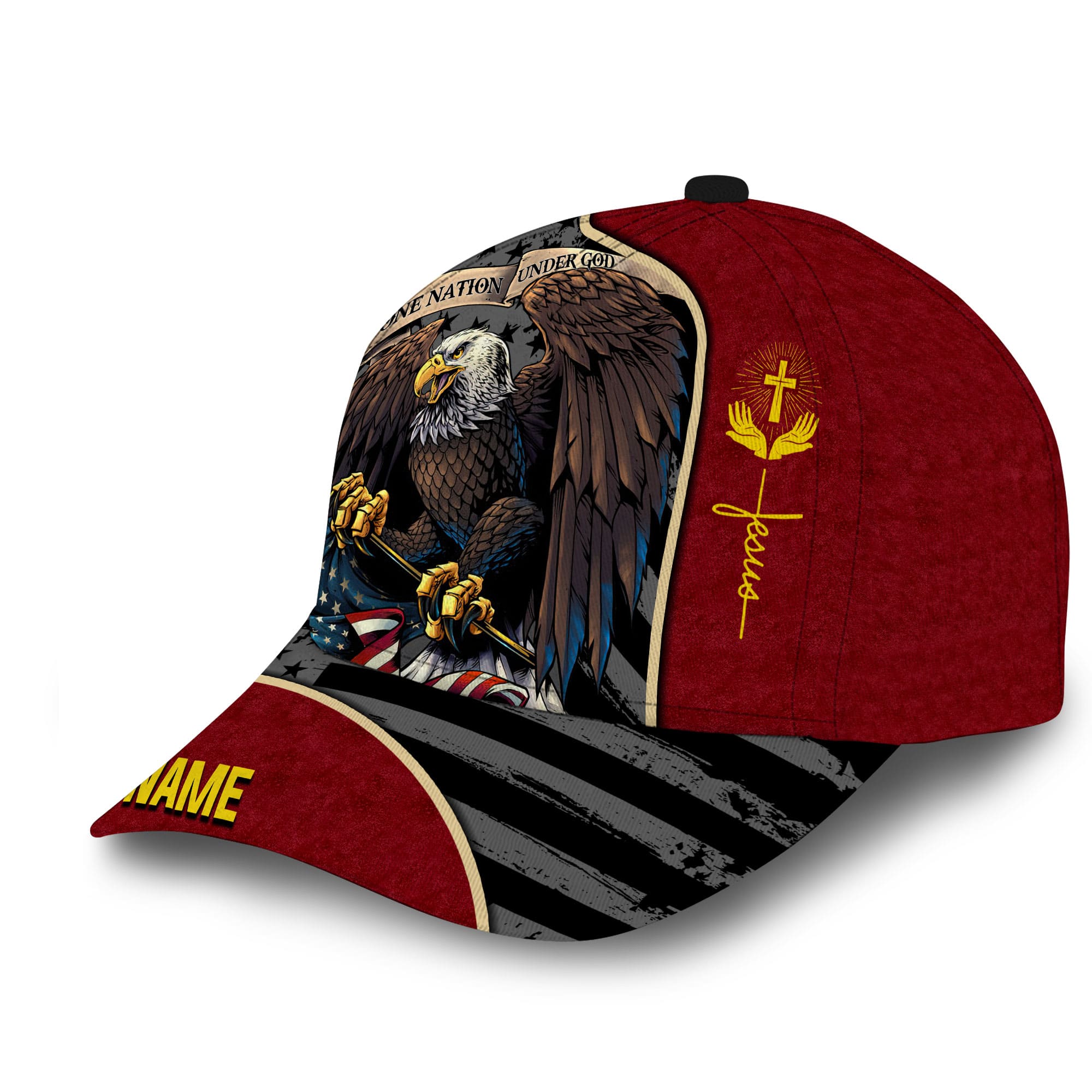 Premium Eagle God Patriotic Cap Personalized