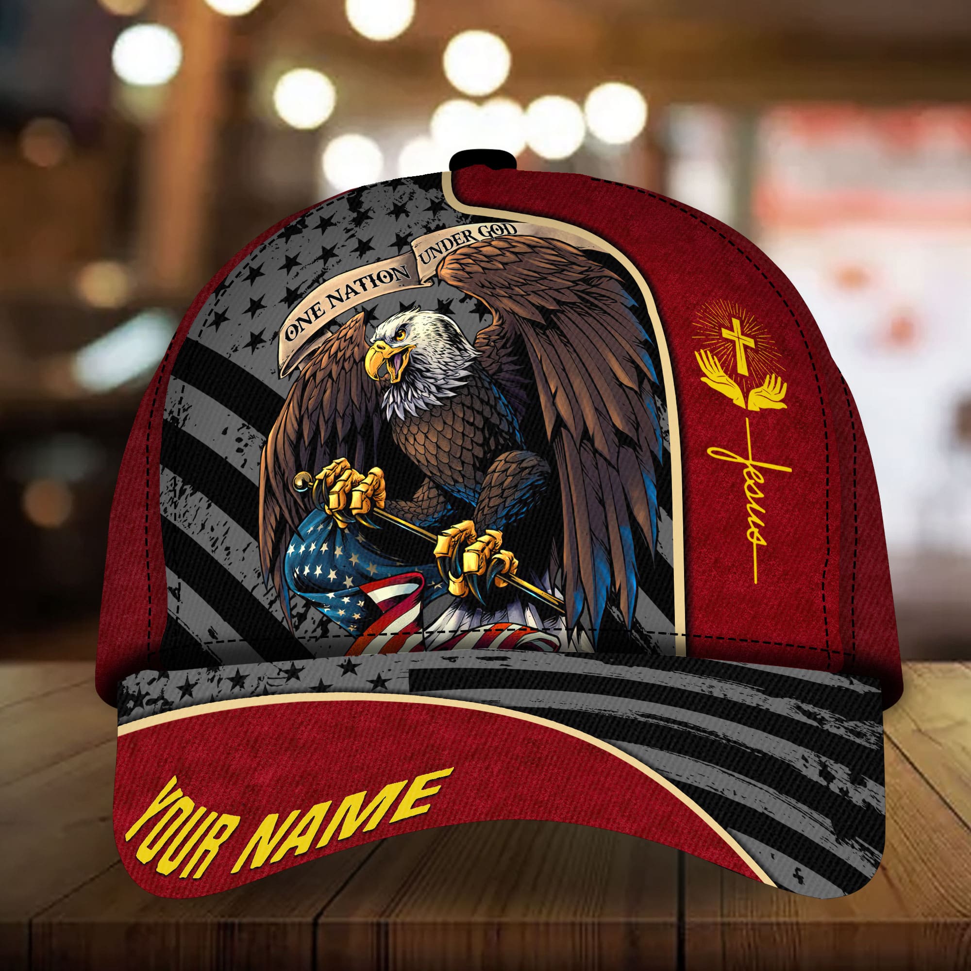 Premium Eagle God Patriotic Cap Personalized