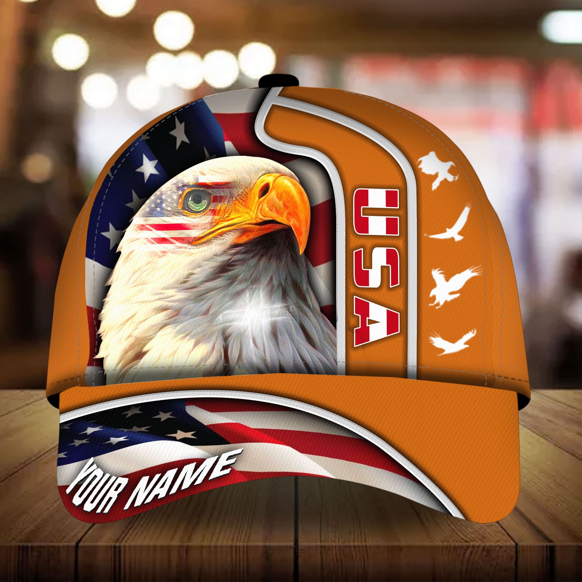 Premium USA Eagle, Patriot Multicolor 3D Hat Personalized