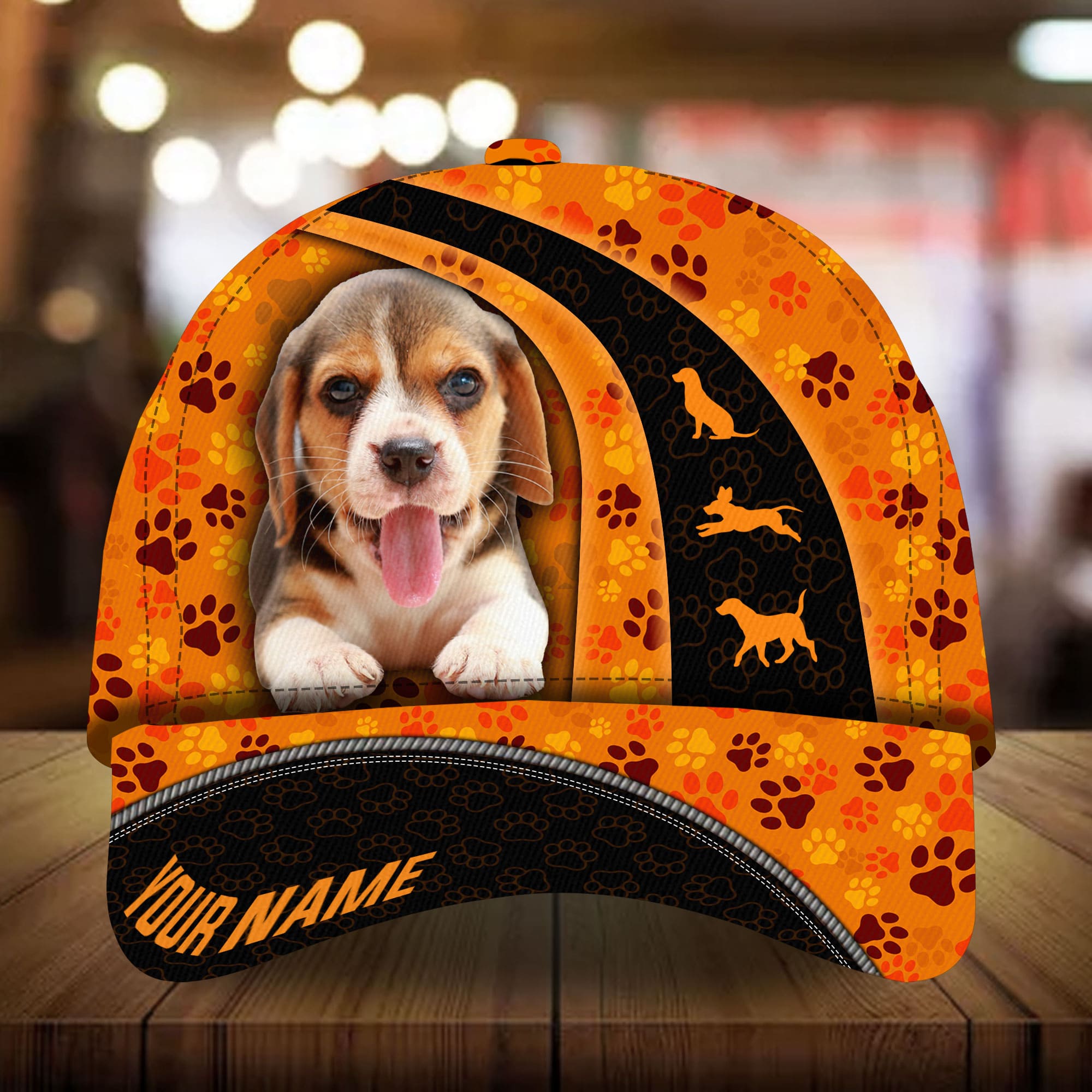 Beagle Curves 3D Multicolor Personalized Hat