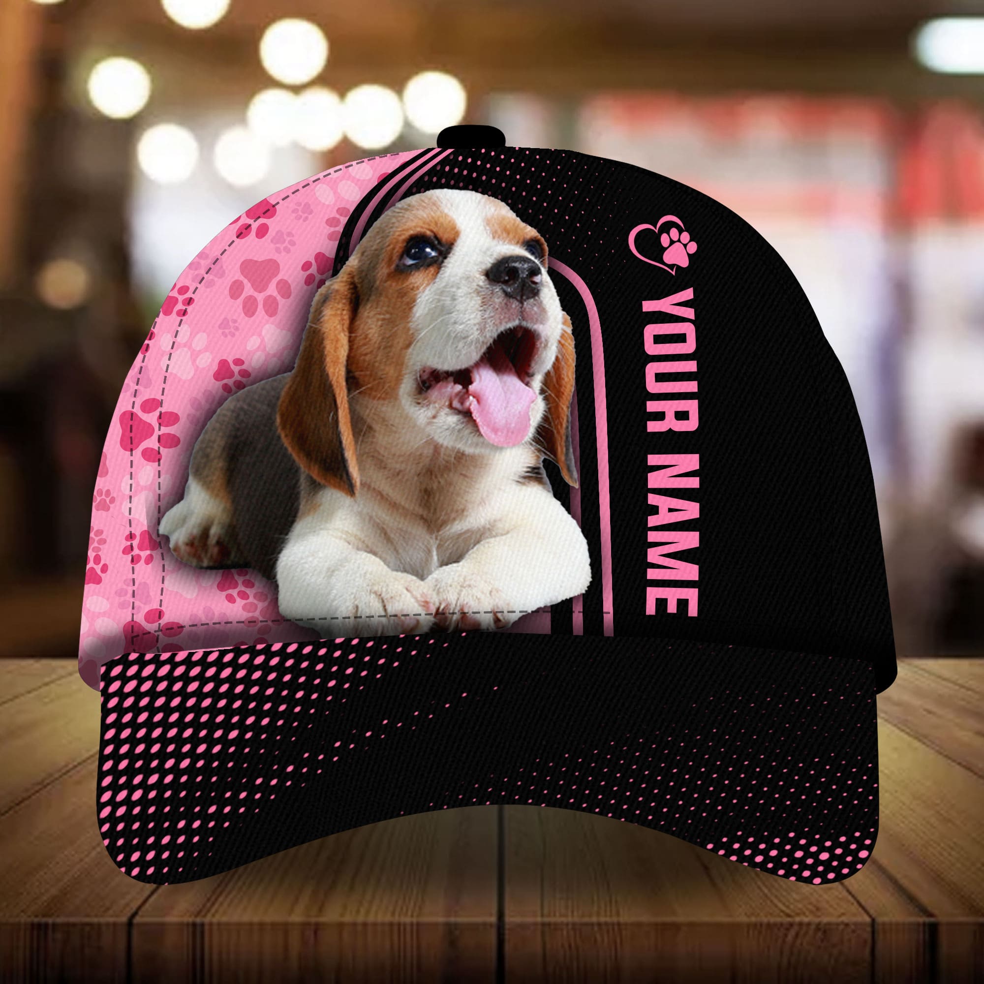 Beagle Para-curves 3D Multicolor Personalized Hat