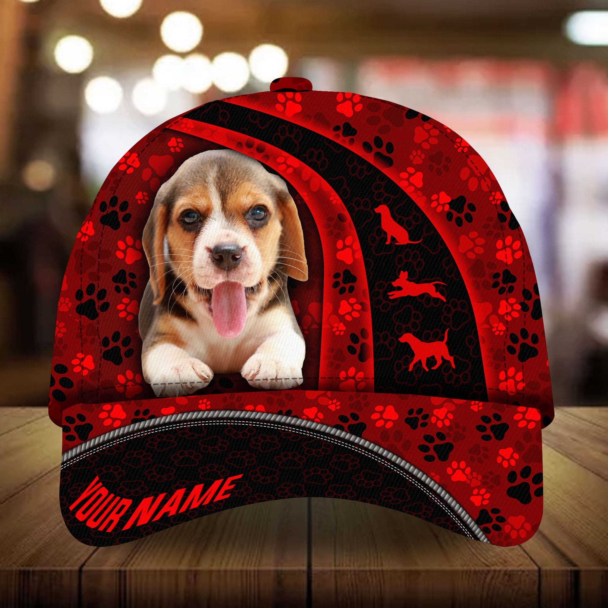 Beagle Curves 3D Multicolor Personalized Hat