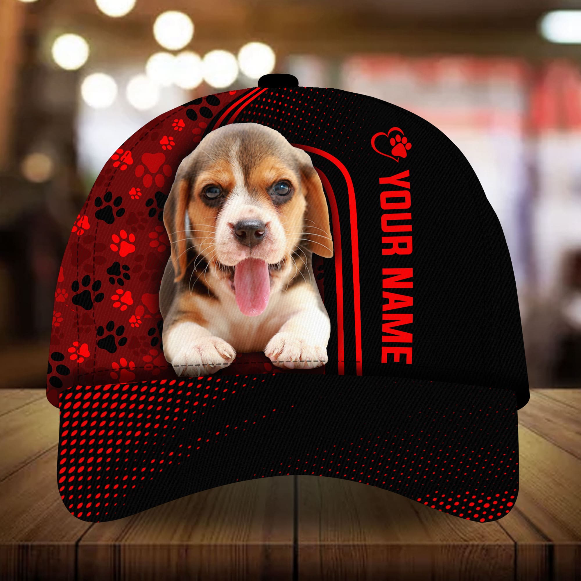 Beagle Paracurves 3D Multicolor Personalized Hat