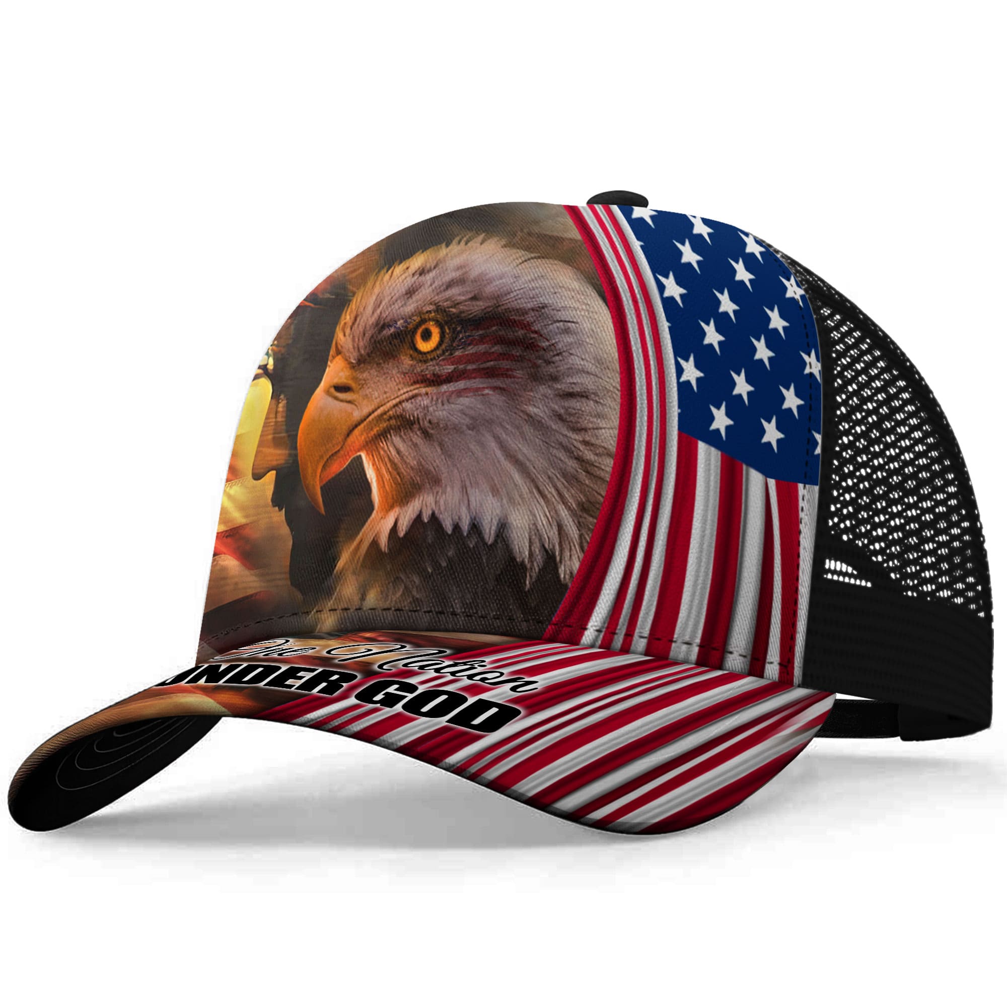 The Unique Eagle And God One Nation Under God 3D Hat Printed Personalized