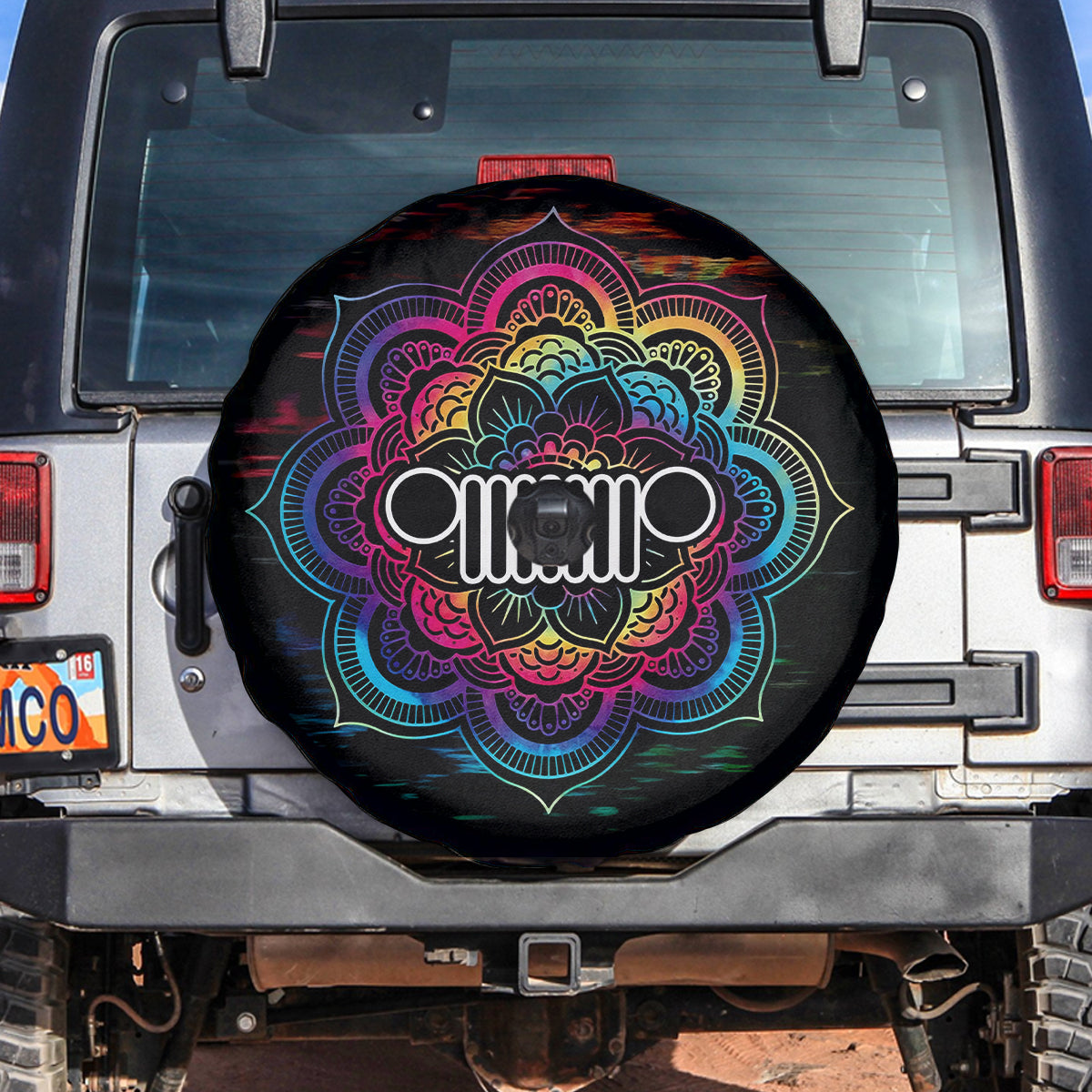 Rainbow Color Mandala Jeep Spare Tire Cover LT11