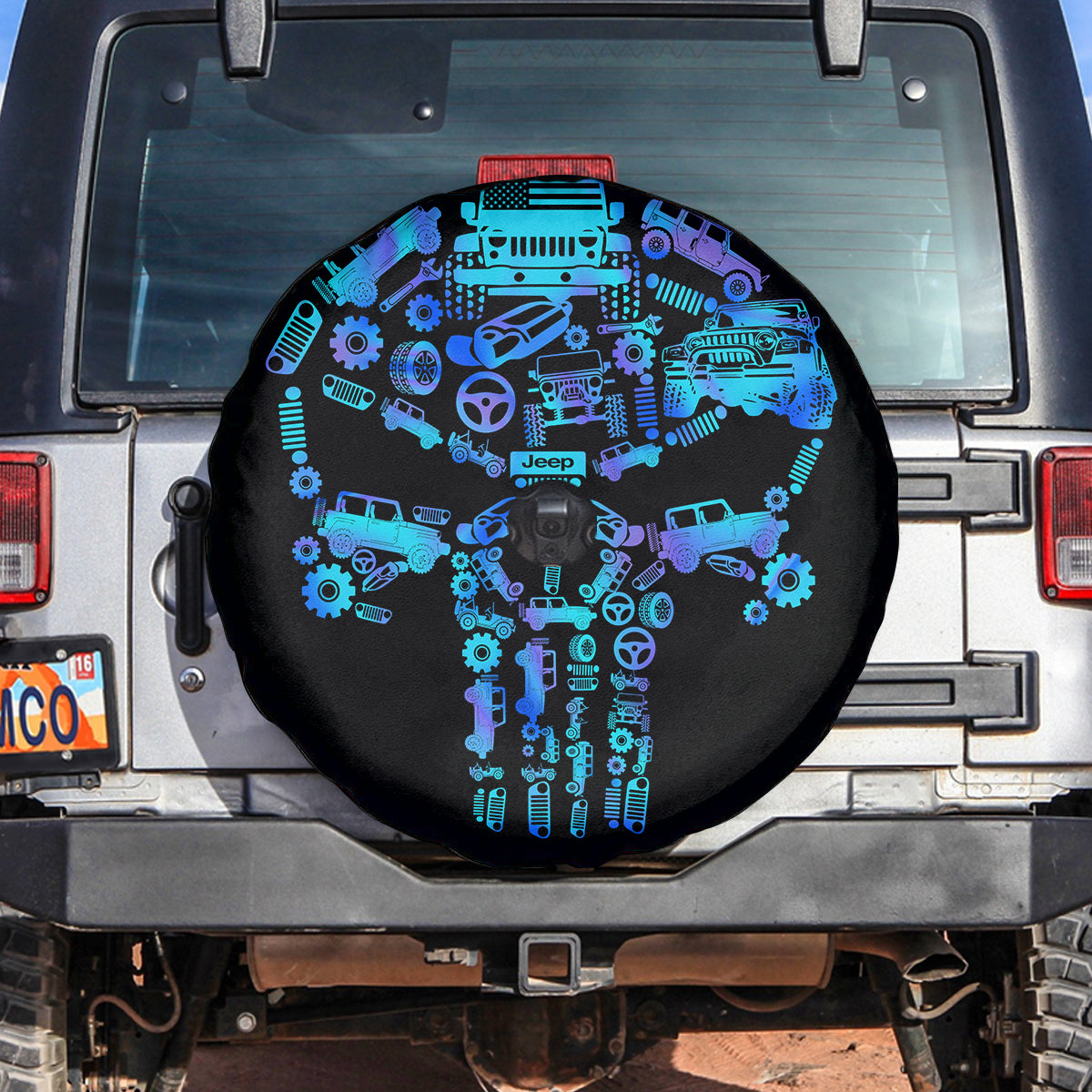 Jeep Skull Hologram Spare Tire Cover LT11