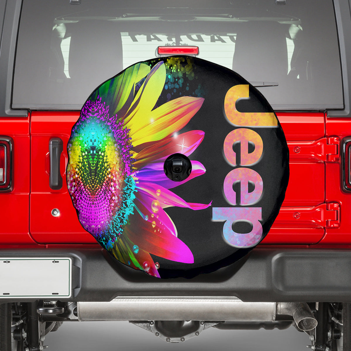 Jeep Colorful Sunflower Spare Tire Cover