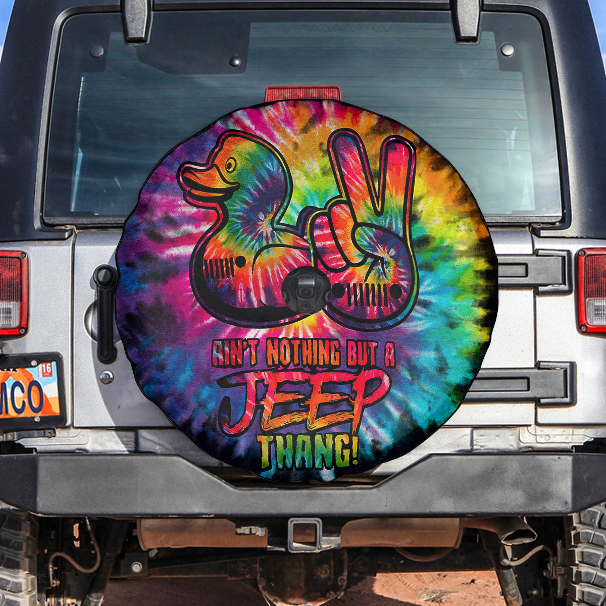 Ain't Nothing But A Jeep Thang Tie Dye Full Automotive Spare Tire Cover