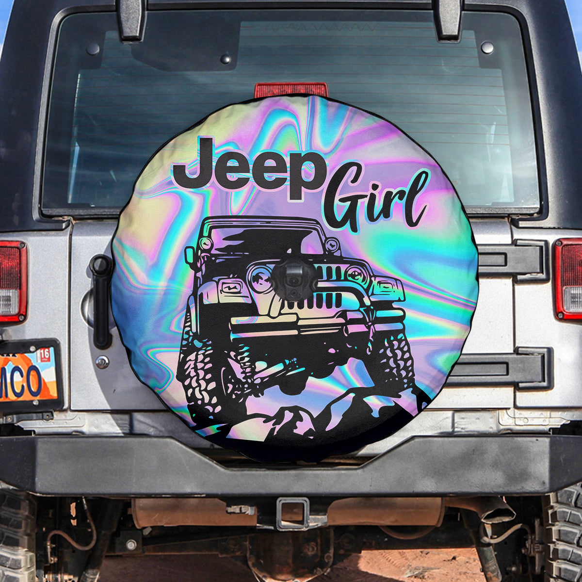 Jeep Girl Hologram Automotive Spare Tire Cover