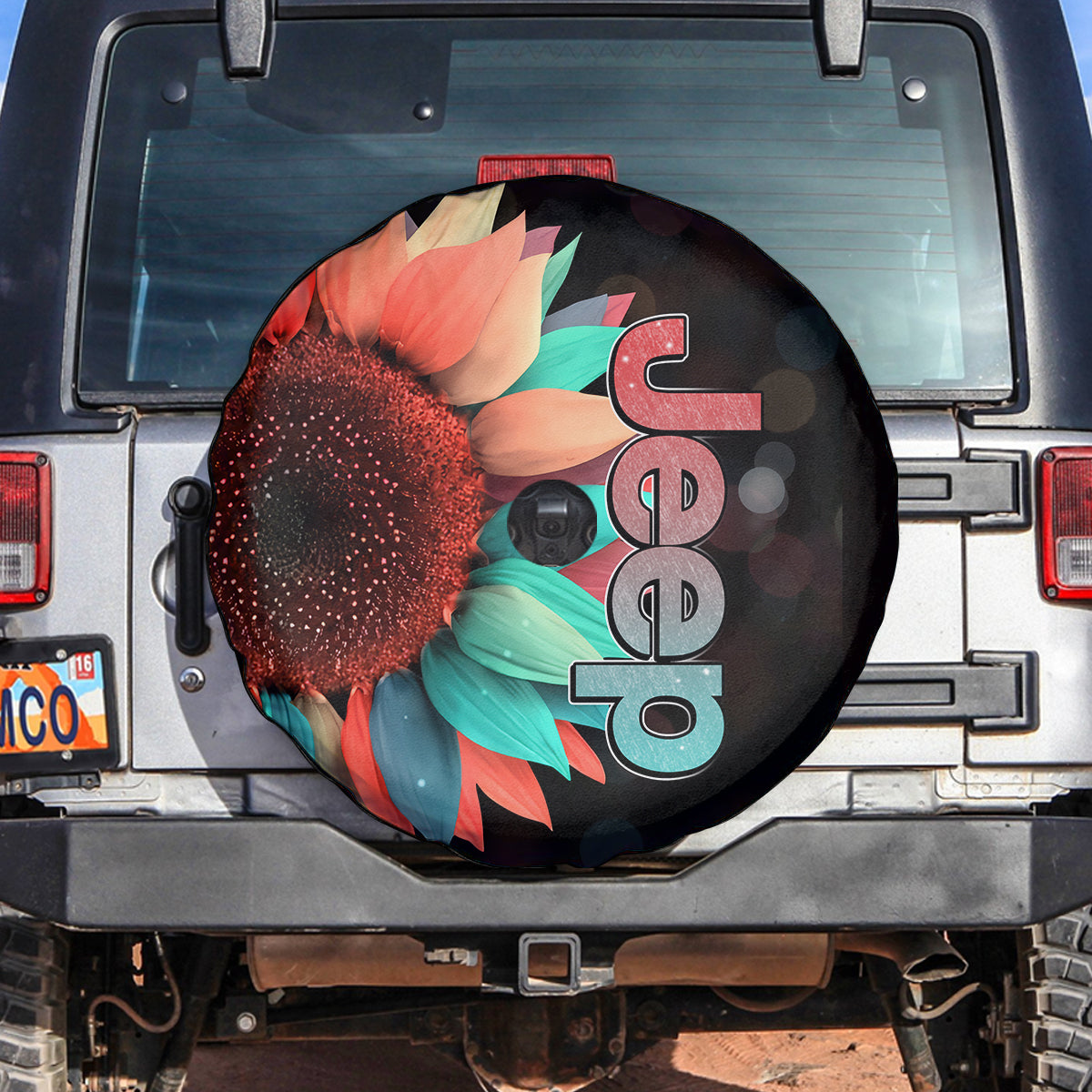 Jeep Colorful Pastel Sunflower Spare Tire Cover