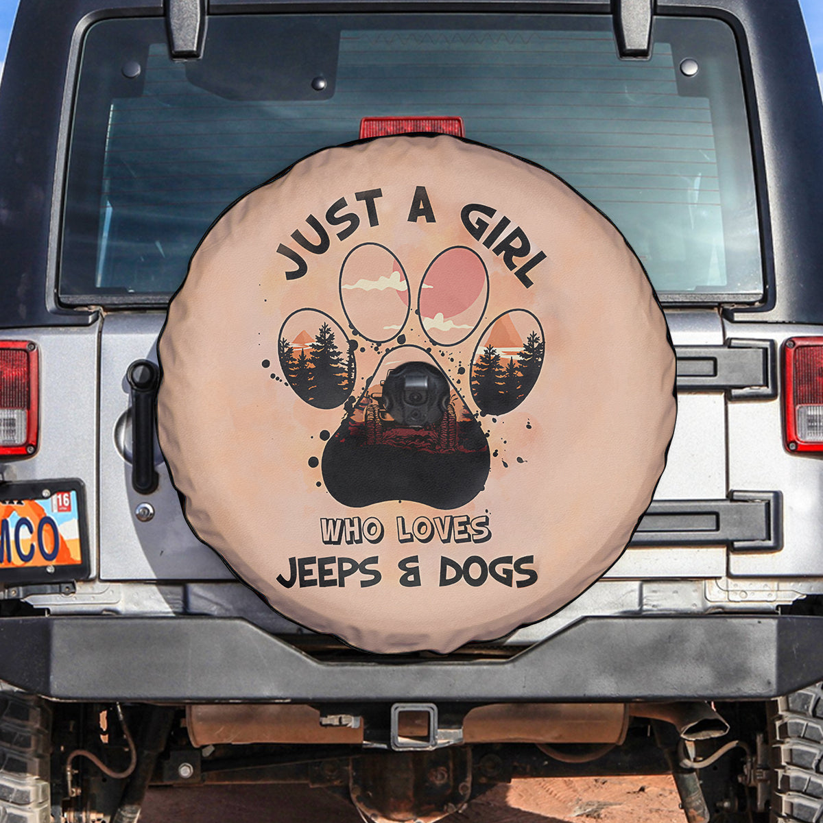 Just A Girl Who Loves Jeeps And Dog Pastel Spare Tire Cover