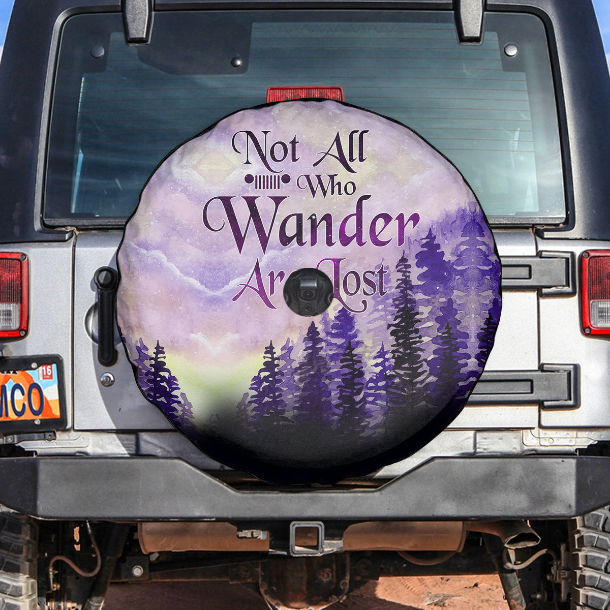 Not All Who Wander Painting Forest Spare Tire Cover