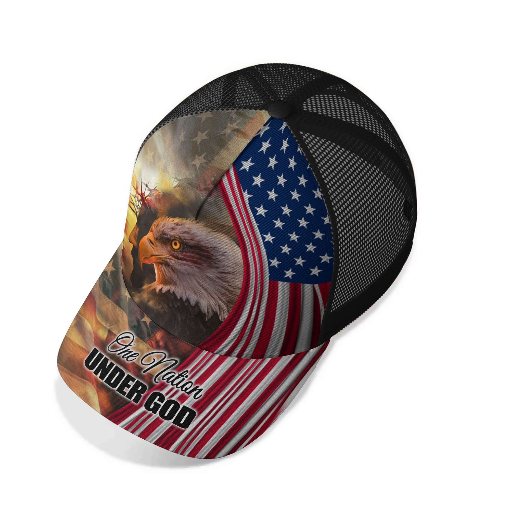 The Unique Eagle And God One Nation Under God 3D Hat Printed Personalized