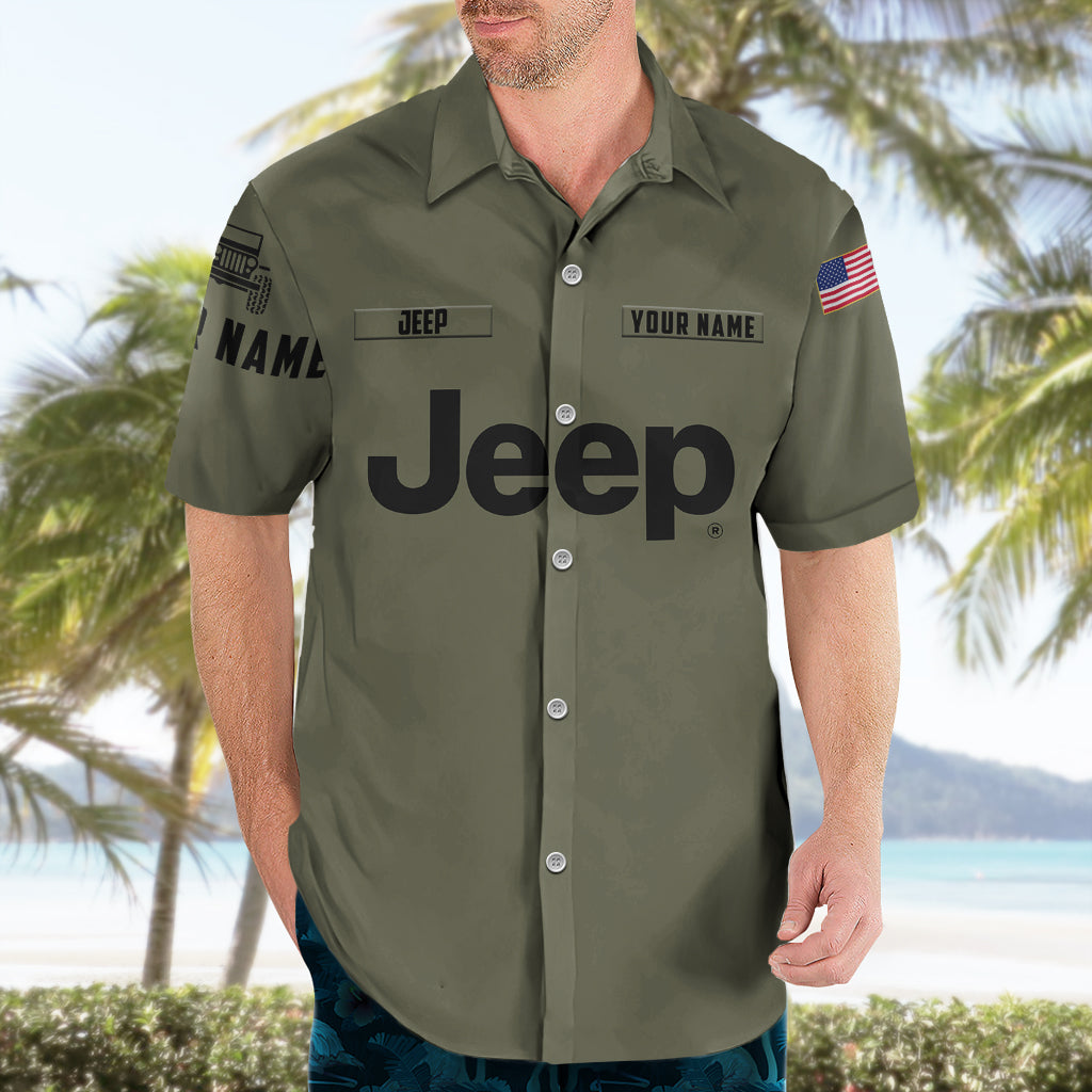 personalized-custom-name-simple-jeep-hawaiian-shirt-olive-military