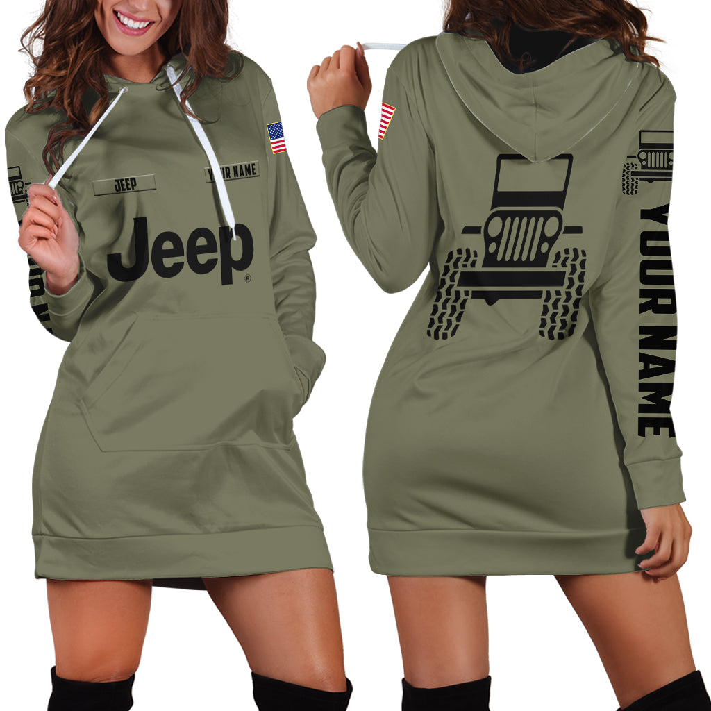 personalized-custom-name-simple-jeep-hoodie-dress-olive-military