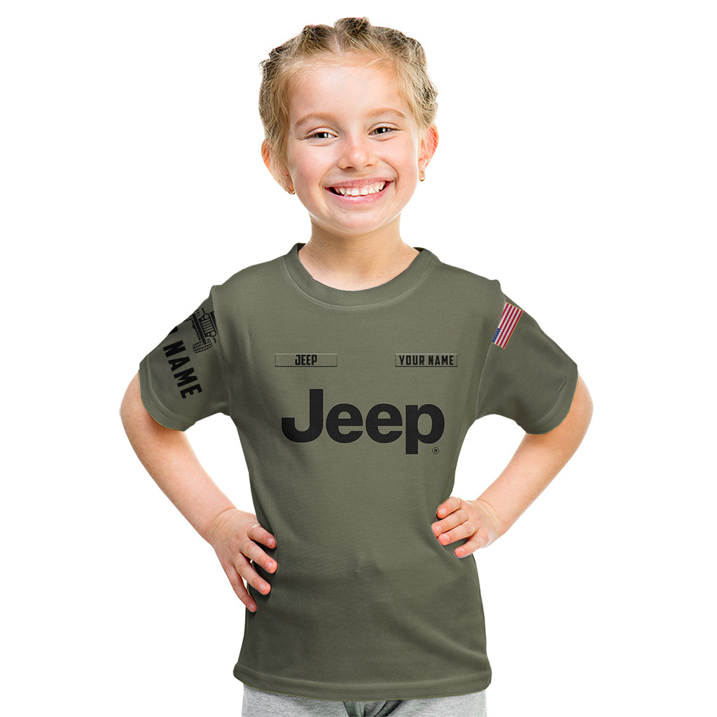 personalized-custom-name-simple-jeep-kid-t-shirt-olive-military