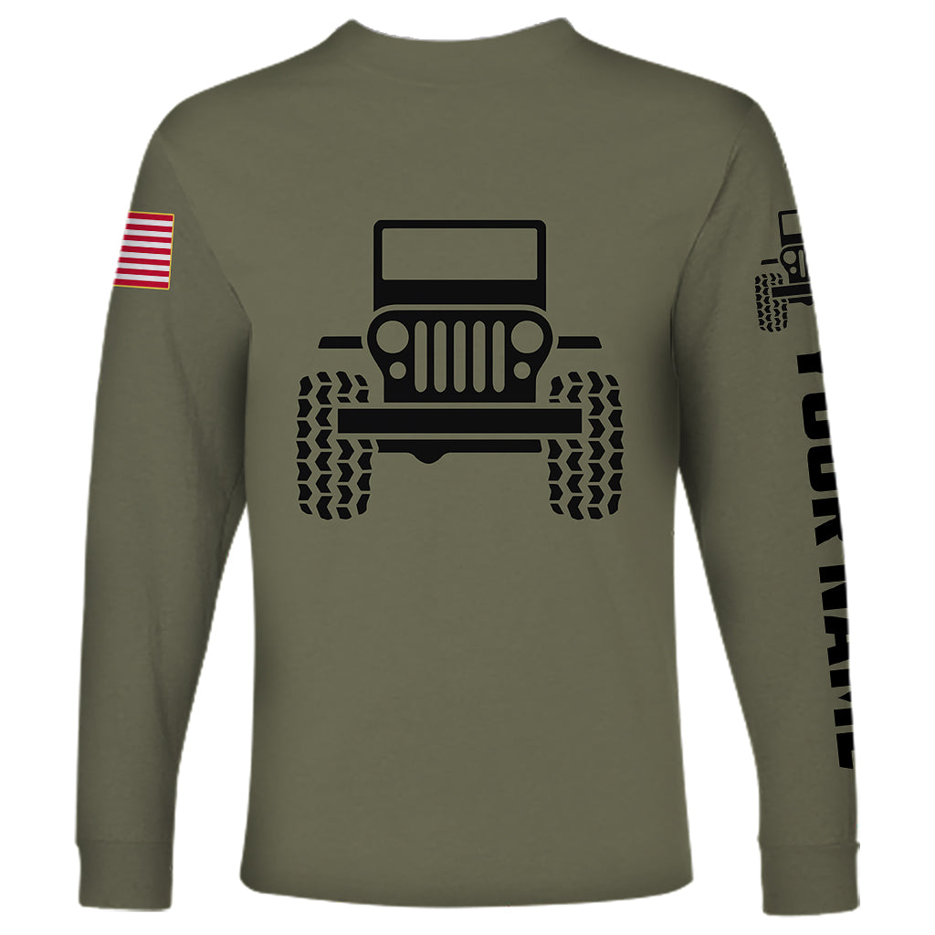 personalized-custom-name-simple-jeep-long-sleeve-shirt-olive-military