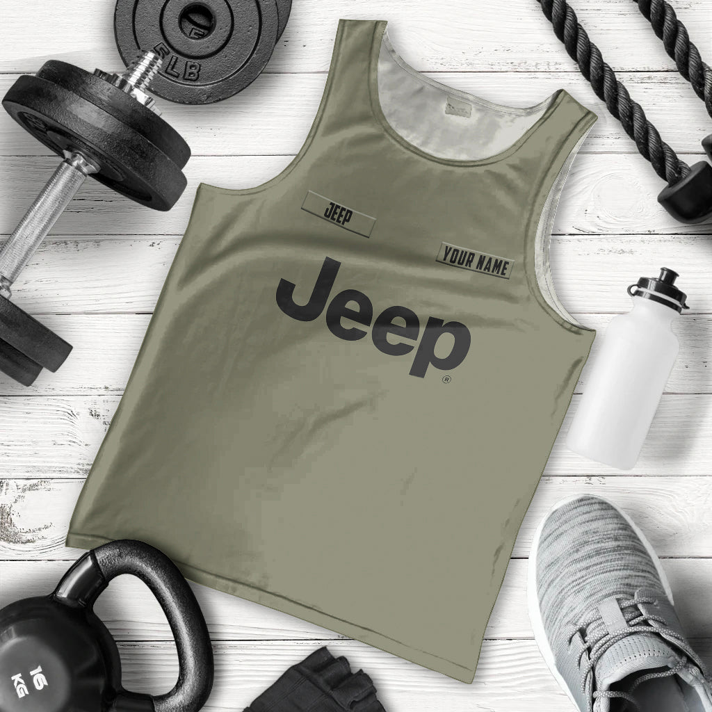 personalized-custom-name-simple-jeep-men-tank-top-olive-military