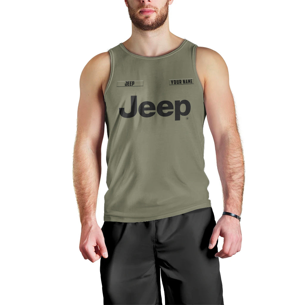 personalized-custom-name-simple-jeep-men-tank-top-olive-military