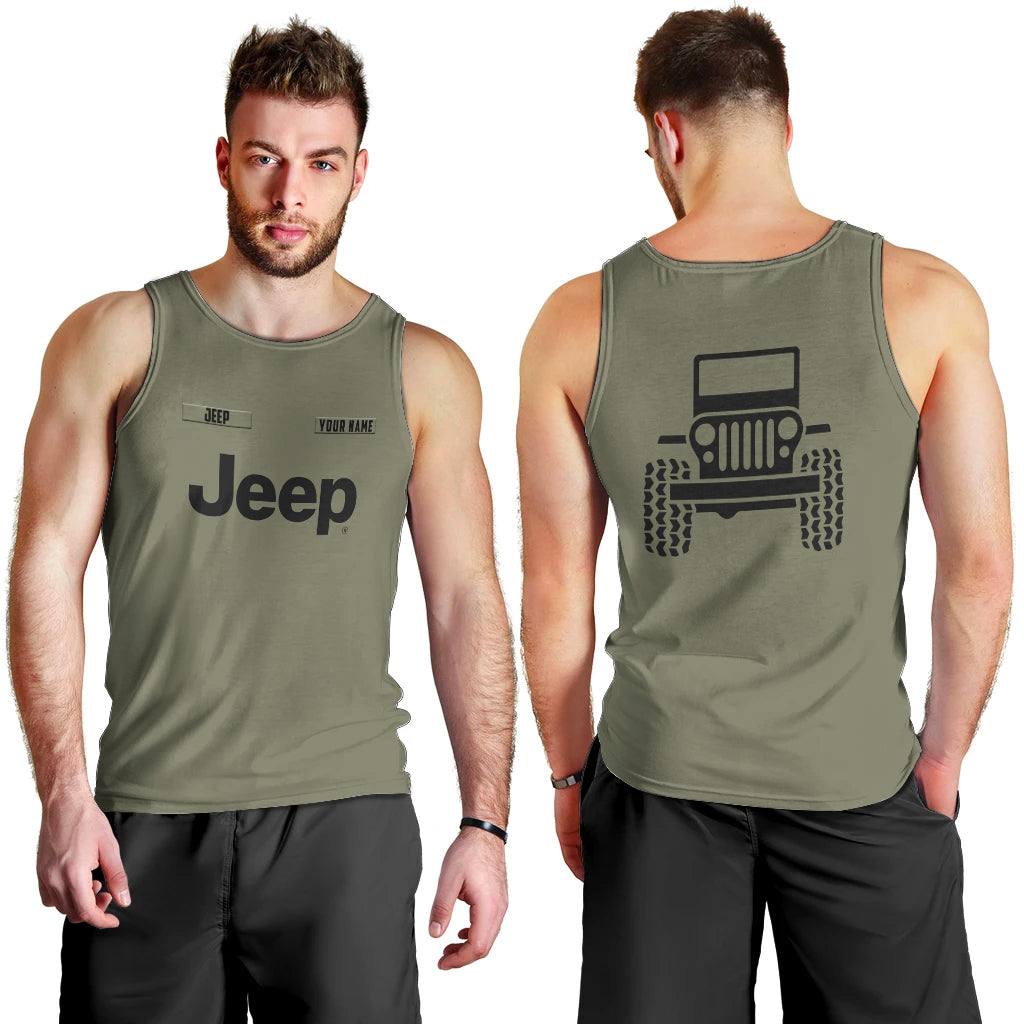 personalized-custom-name-simple-jeep-men-tank-top-olive-military