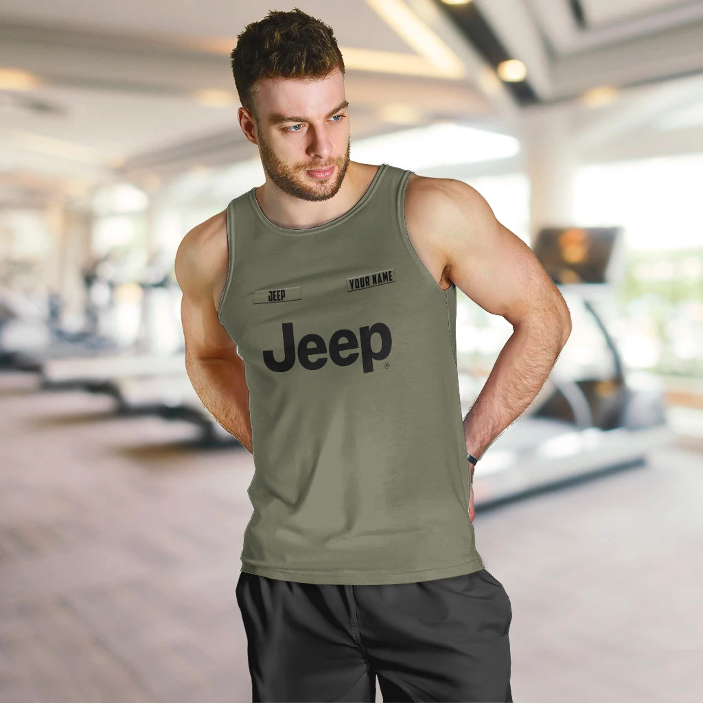 personalized-custom-name-simple-jeep-men-tank-top-olive-military