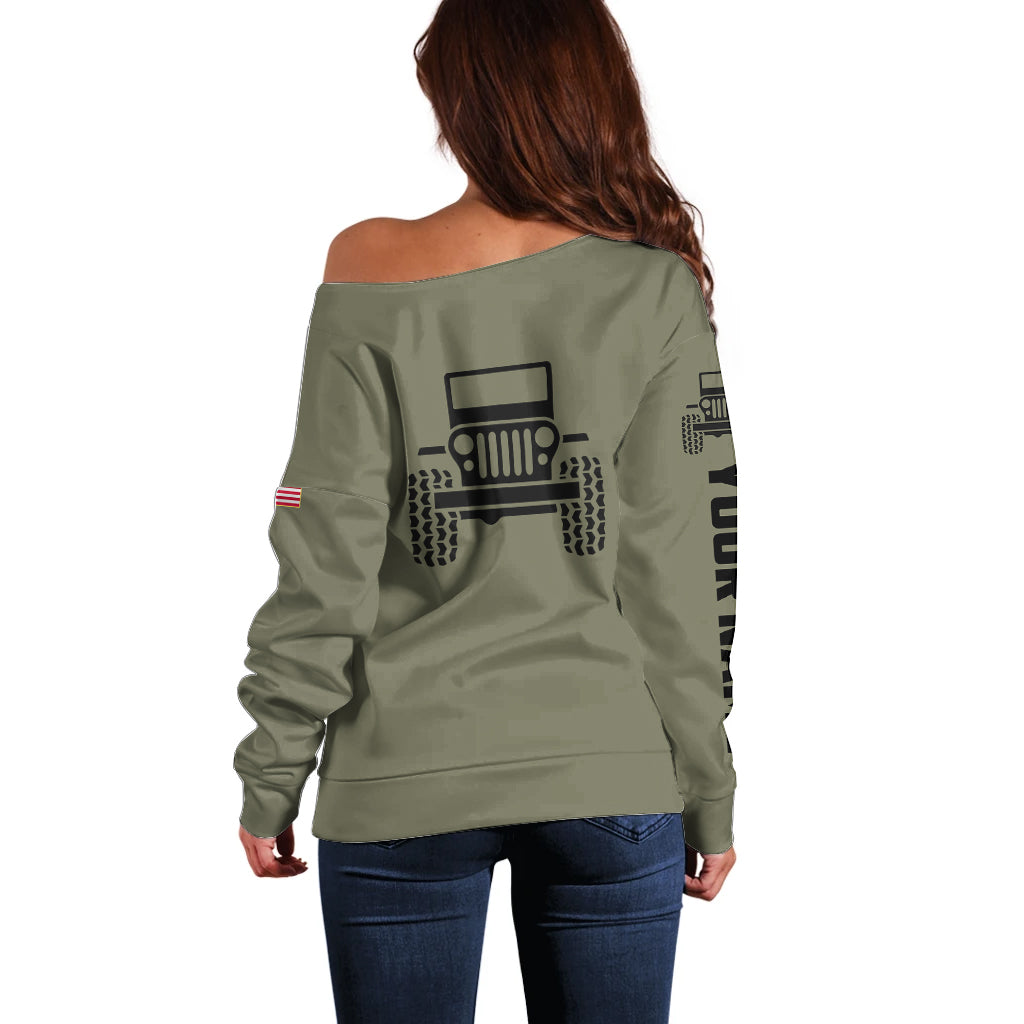 personalized-custom-name-simple-jeep-off-shoulder-sweater-olive-military