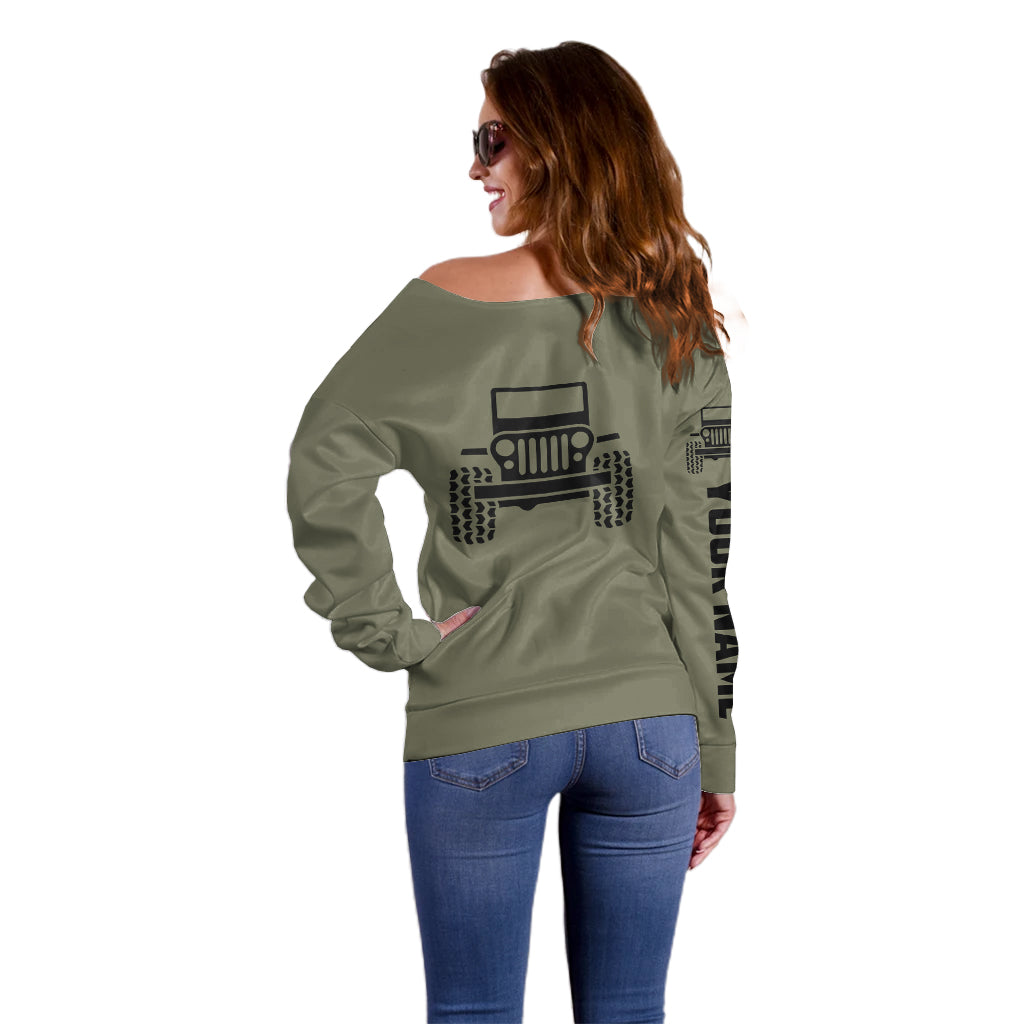 personalized-custom-name-simple-jeep-off-shoulder-sweater-olive-military