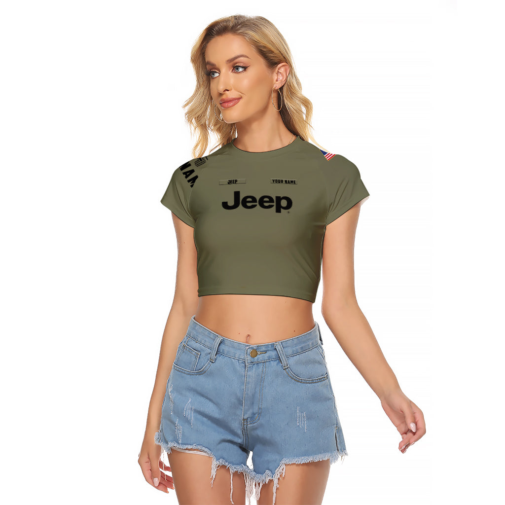 personalized-custom-name-simple-jeep-raglan-cropped-t-shirt-olive-military