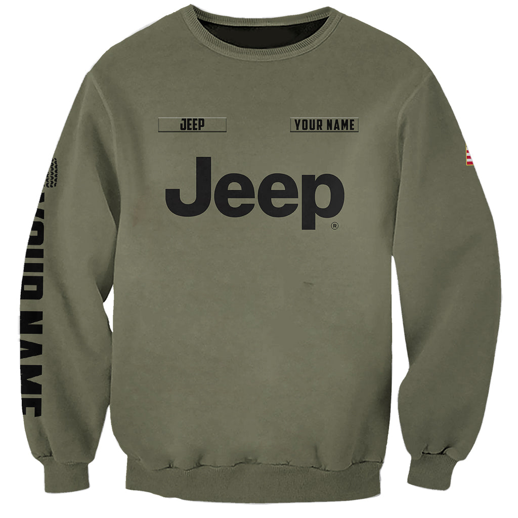 personalized-custom-name-simple-jeep-sweatshirt-olive-military