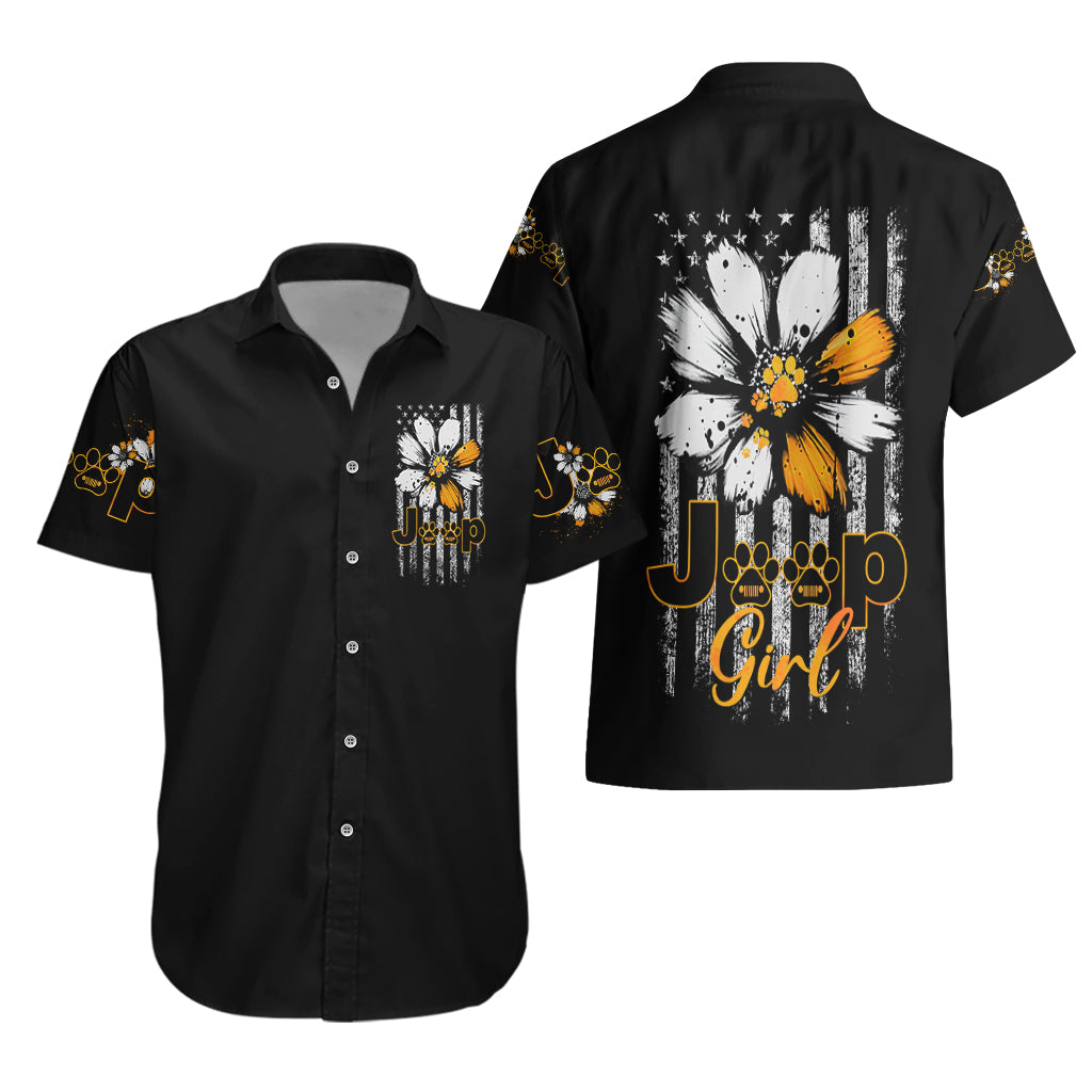 jeep-girl-dog-paw-daisy-hawaiian-shirt