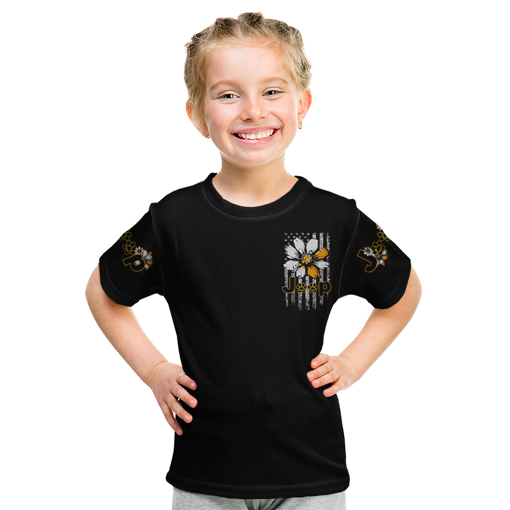 jeep-girl-dog-paw-daisy-kid-t-shirt