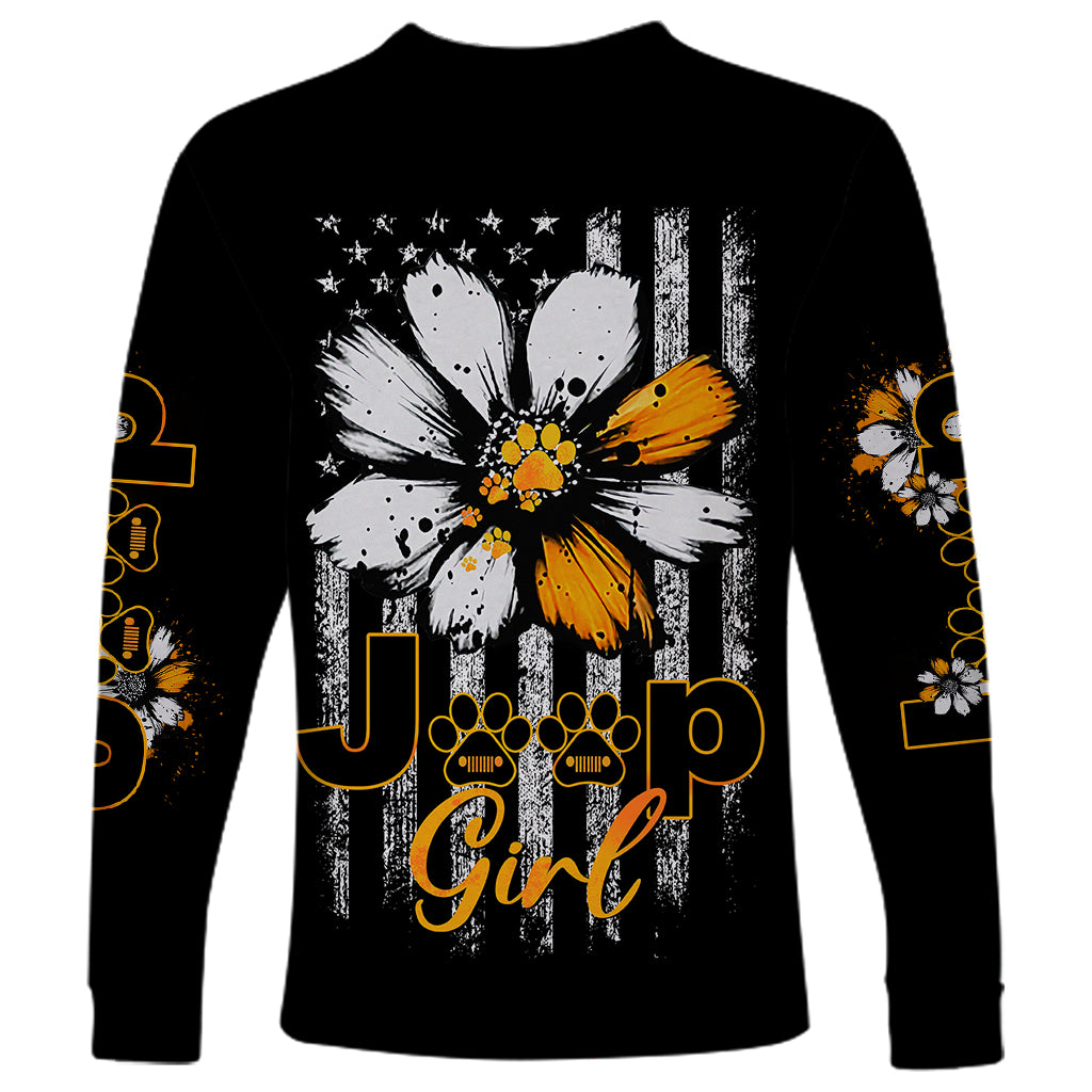 jeep-girl-dog-paw-daisy-long-sleeve-shirt