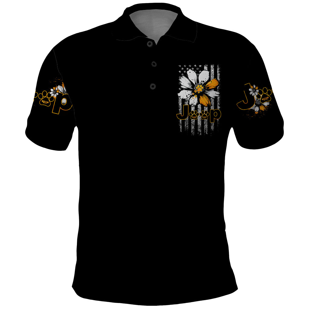 jeep-girl-dog-paw-daisy-polo-shirt