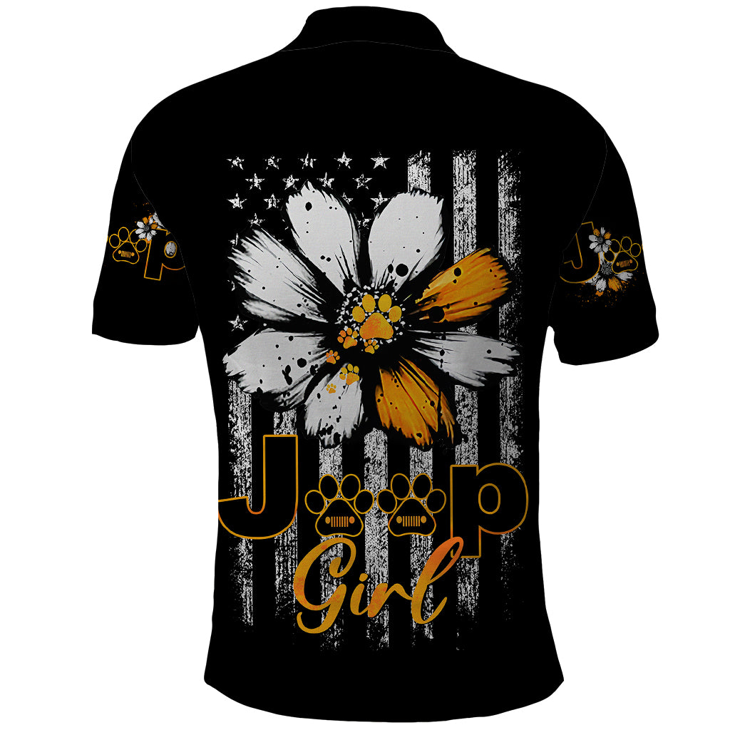 jeep-girl-dog-paw-daisy-polo-shirt