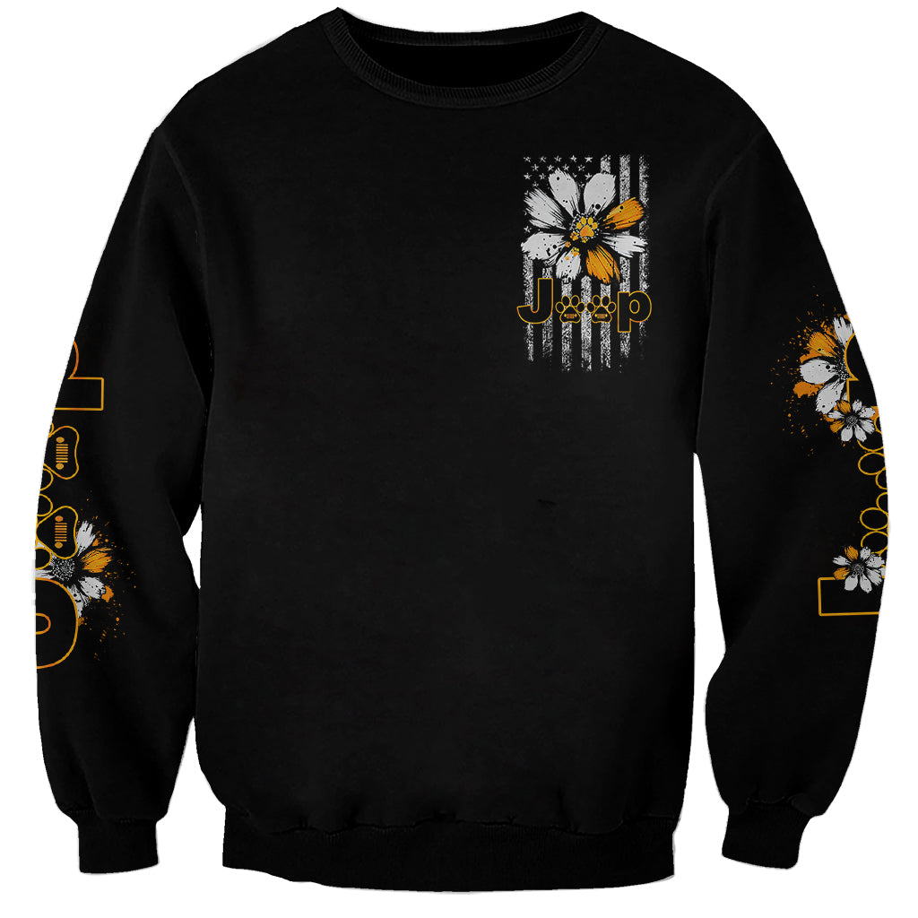 jeep-girl-dog-paw-daisy-sweatshirt