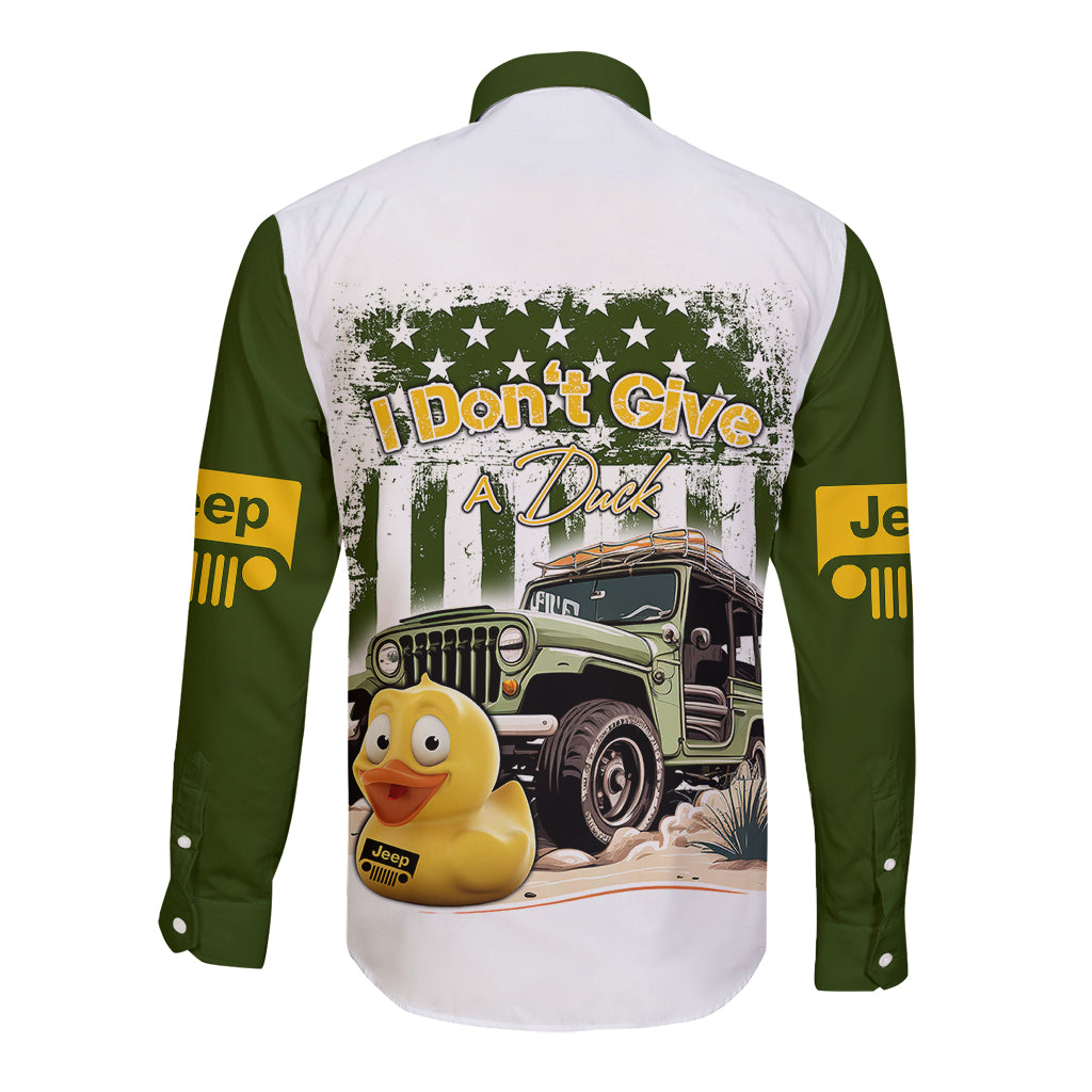 duck-duck-jeep-long-sleeve-button-shirt-i-dont-give-a-duck-mix-green-american-flag