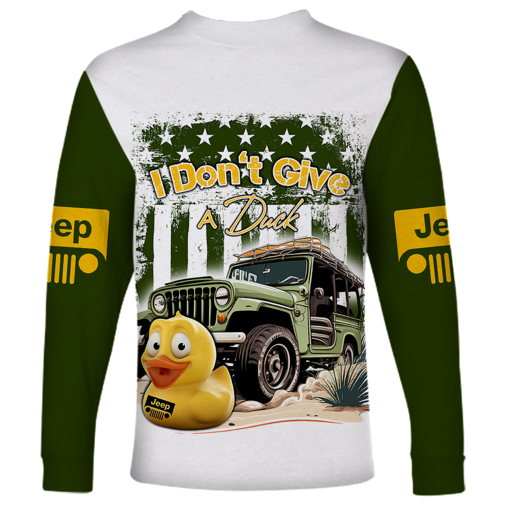 duck-duck-jeep-long-sleeve-shirt-i-dont-give-a-duck-mix-green-american-flag