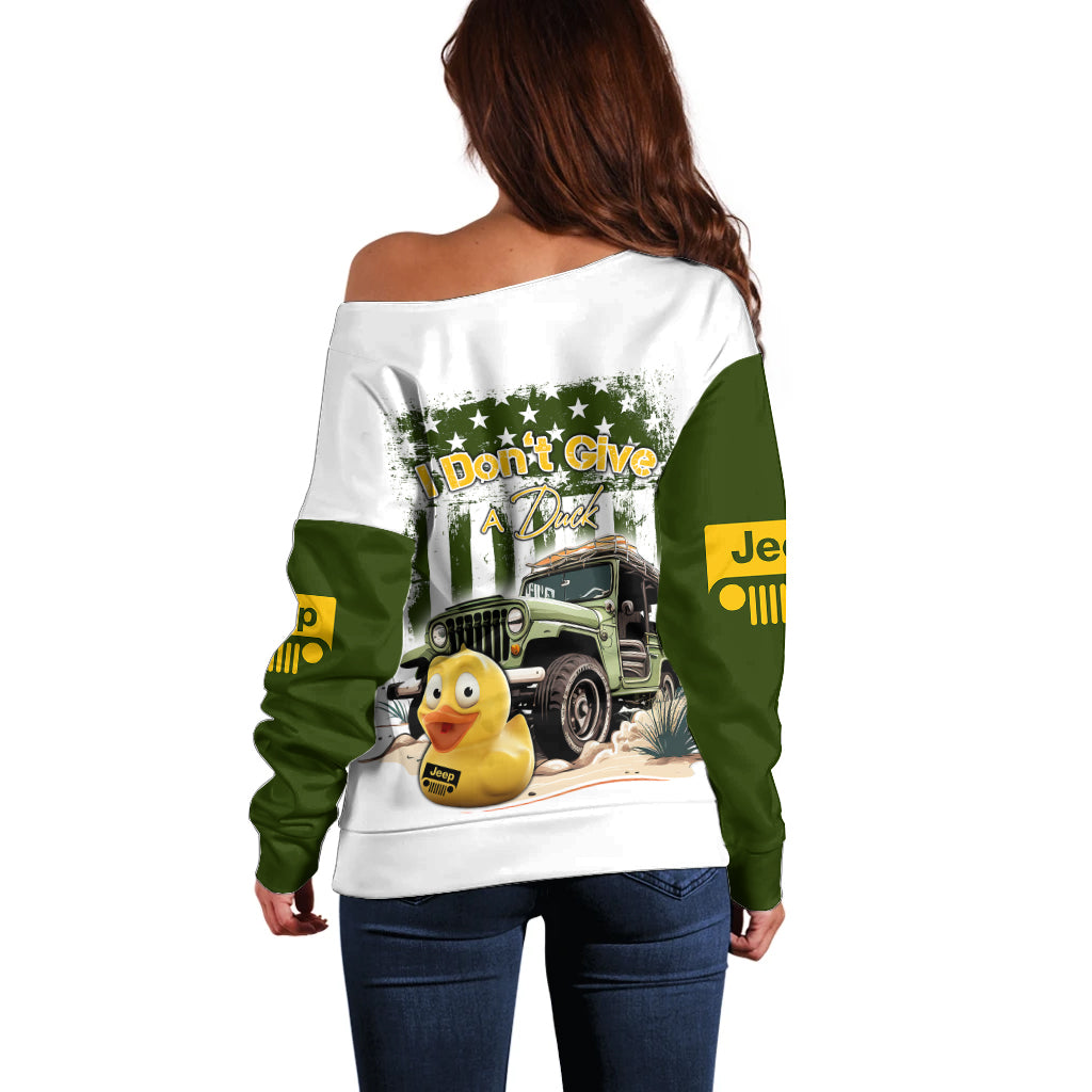 duck-duck-jeep-off-shoulder-sweater-i-dont-give-a-duck-mix-green-american-flag