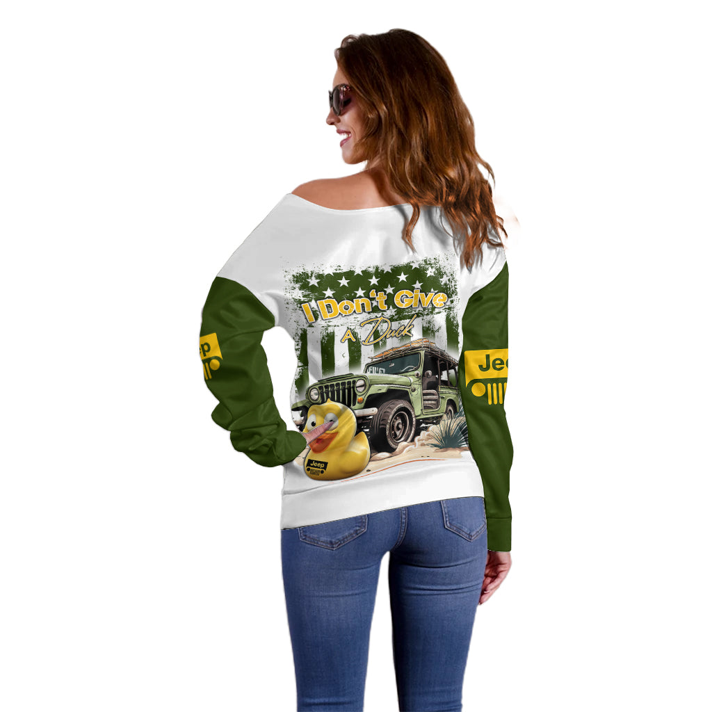 duck-duck-jeep-off-shoulder-sweater-i-dont-give-a-duck-mix-green-american-flag