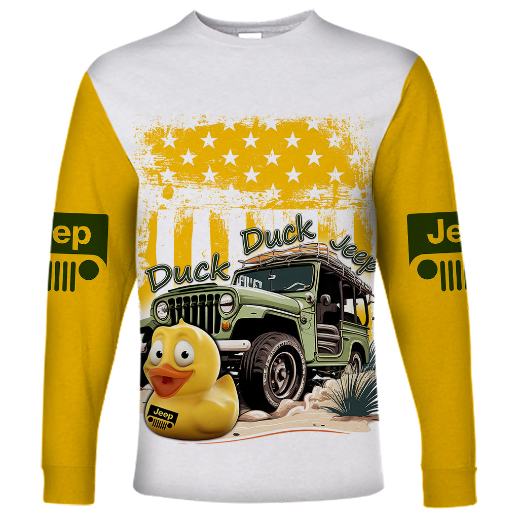 duck-duck-jeep-long-sleeve-shirt-i-dont-give-a-duck-mix-yellow-american-flag