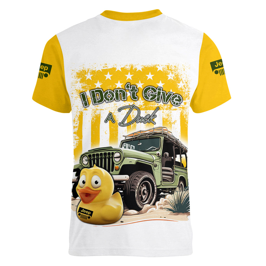 duck-duck-jeep-women-v-neck-t-shirt-i-dont-give-a-duck-mix-yellow-american-flag